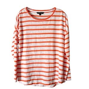 Kiara Orange and White Striped Top Dopamine Colorcore Medium